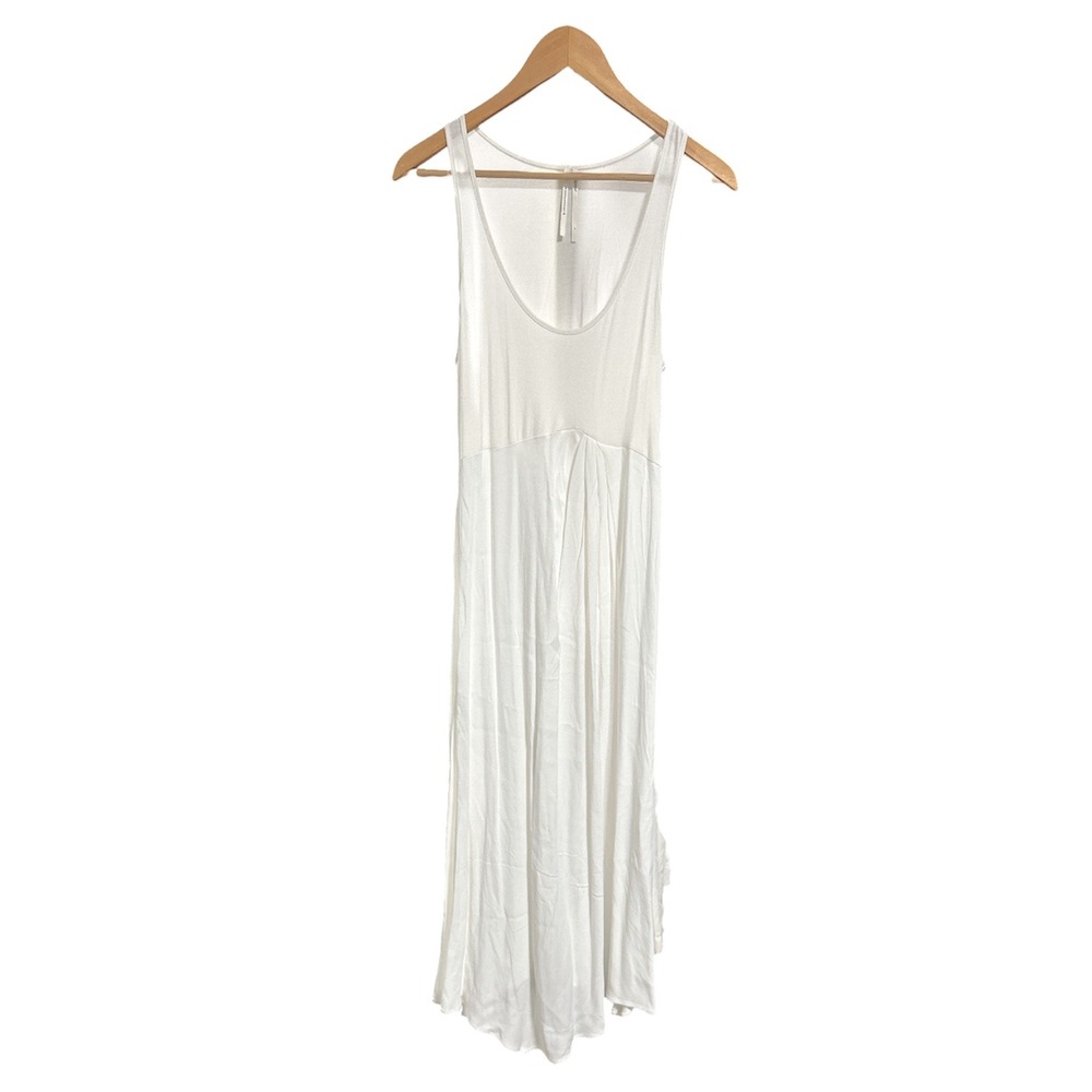 Anthropologie White Scoop Neck Sleeveless Maxi Dress Small